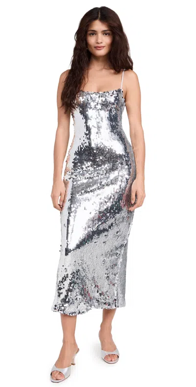 Runaway The Label Vesina Midi Dress Silver