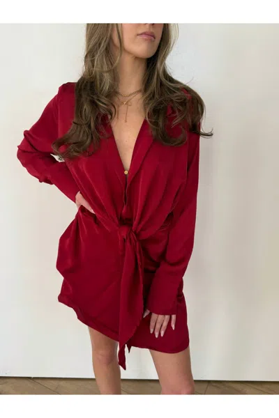 Runaway The Label Women's Ruby Shirt Dress In Red