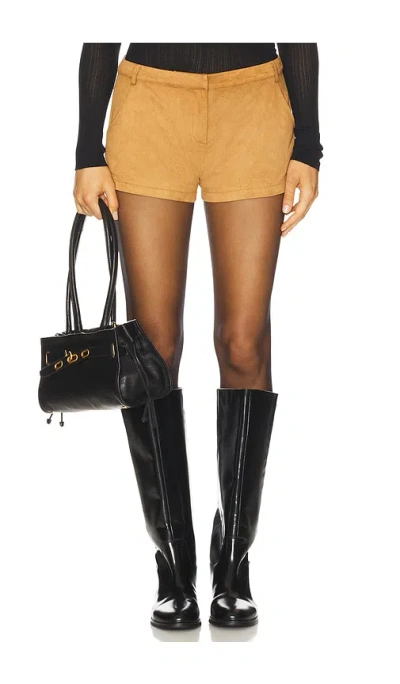 Runaway The Label Zaela Mini Shorts In Brown