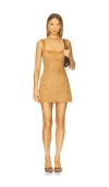 Runaway The Label Zaela Square Neck Fitted Mini Dress In Gold