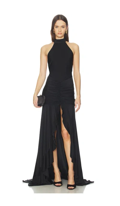 Runaway The Label Zelma High Neck Maxi Dress In Black