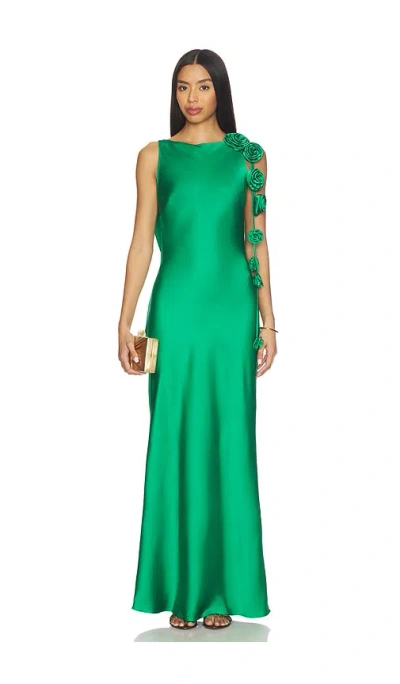 Runaway The Label Zurina Low Back Maxi Dress In Green