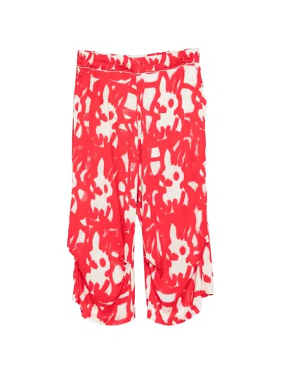 Rundholz Abstract-print Trousers In Pink