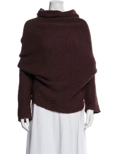 Pre-owned Rundholz Alpaca Turtleneck Sweater In Burgundy