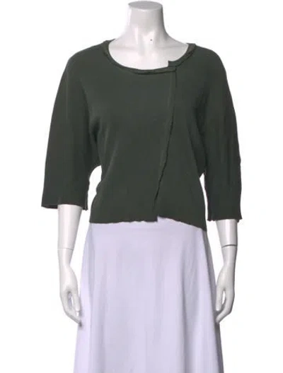 Pre-owned Rundholz Asymmetrical Three-quarter Sleeve Top In Green