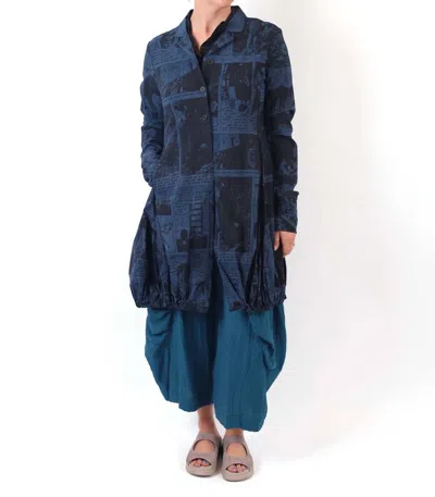 Rundholz Black Label Button Up Coat In Ink Check