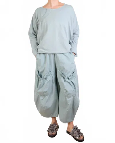 Rundholz Black Label Cotton Ruched Pants In Mint In Gray