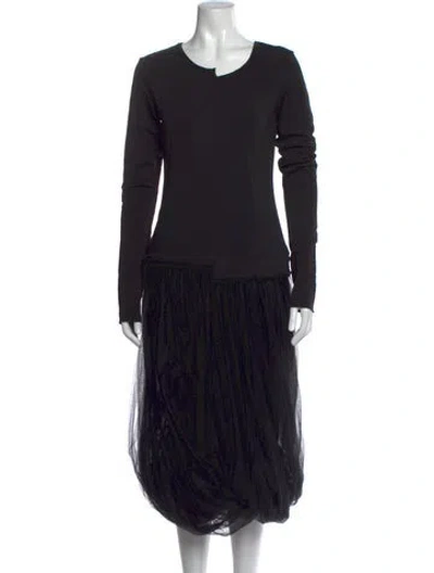 Pre-owned Rundholz Black Label Crew Neck Long Dress In Black
