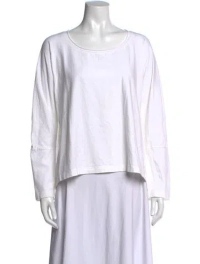 Pre-owned Rundholz Black Label Crew Neck Long Sleeve Top In White