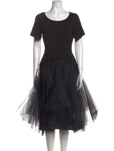 Pre-owned Rundholz Black Label Crew Neck Midi Length Dress In Black