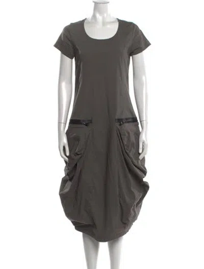 Pre-owned Rundholz Black Label Crew Neck Midi Length Dress In Grey