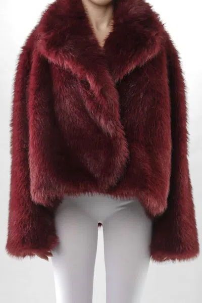 Rundholz Black Label Faux Fur Short Jacket In Wood In Brown