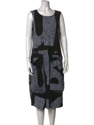 Pre-owned Rundholz Black Label Graphic Print Midi Length Dress In Black