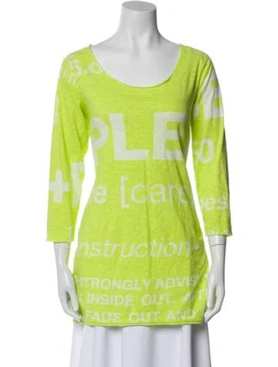 Pre-owned Rundholz Black Label Graphic Print Scoop Neck Tunic In Green