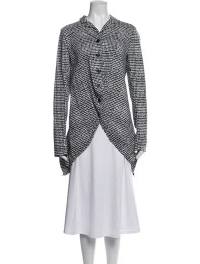 Pre-owned Rundholz Black Label Houndstooth Print Jacket In White
