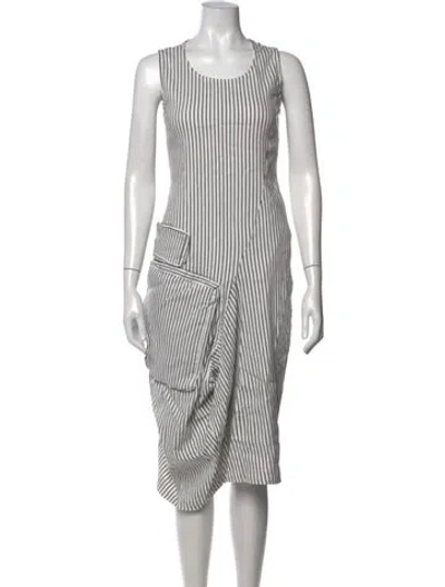 Pre-owned Rundholz Black Label Linen Midi Length Dress In Multicolor