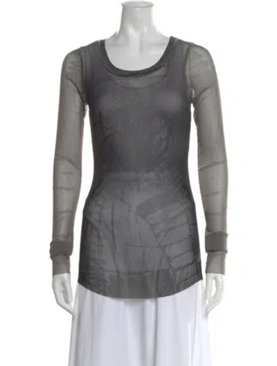 Pre-owned Rundholz Black Label Nylon Printed Top In Gray