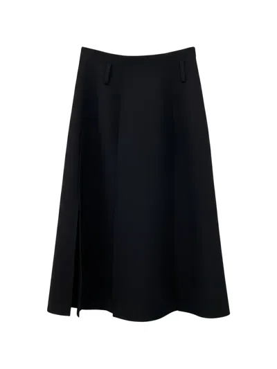 Rundholz Black Label Panelled Side-slit Midi Skirt In Black