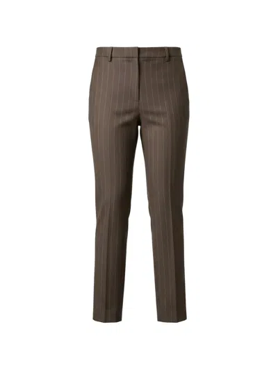 Rundholz Black Label Pinstripe-pattern Tailored Trousers In Brown