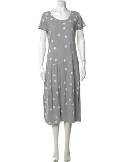 Pre-owned Rundholz Black Label Polka Dot Print Midi Length Dress In Grey