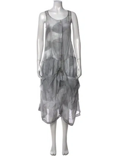 Pre-owned Rundholz Black Label Printed Long Dress In Grey