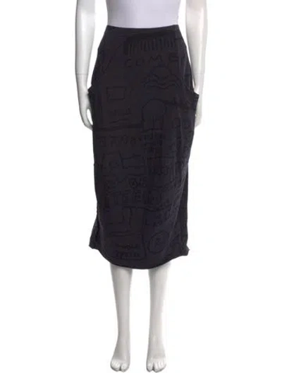 Pre-owned Rundholz Black Label Raw-edge Trim Midi Length Skirt In Black