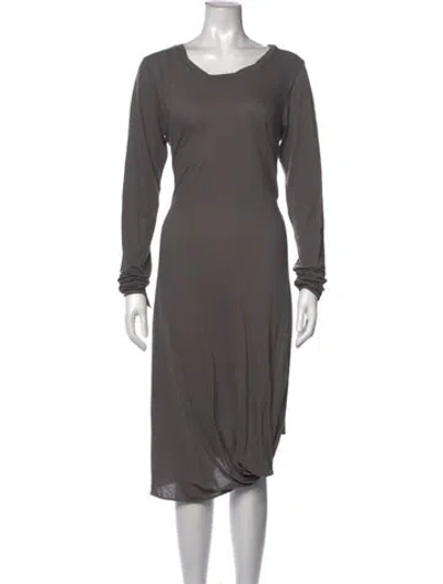 Pre-owned Rundholz Black Label Scoop Neck Midi Length Dress In Grey