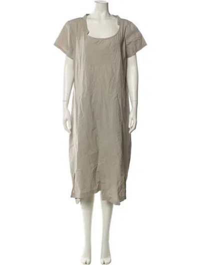 Pre-owned Rundholz Black Label Scoop Neck Midi Length Dress In Silver