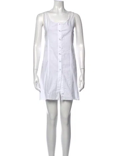 Pre-owned Rundholz Black Label Square Neckline Mini Dress In White