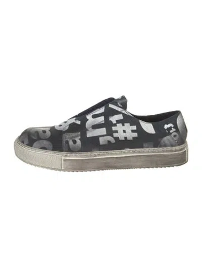Pre-owned Rundholz Black Label Suede Graphic Print Sneakers In Blue