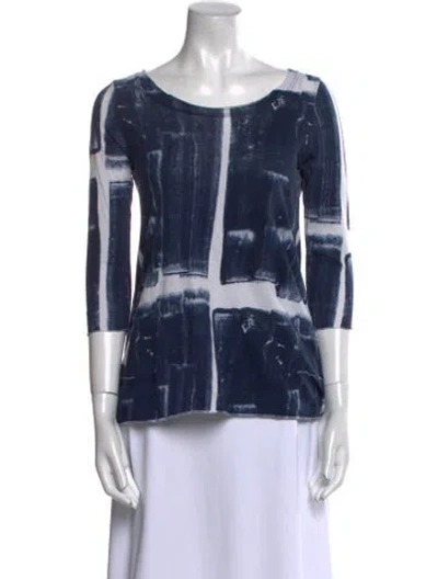 Pre-owned Rundholz Black Label Tie-dye Print Bateau Neckline Top In Blue