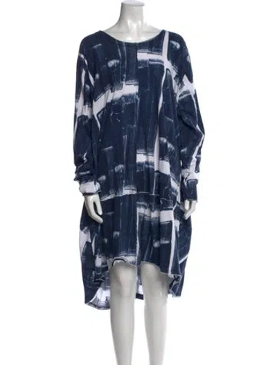 Pre-owned Rundholz Black Label Tie-dye Print Mini Dress In Blue