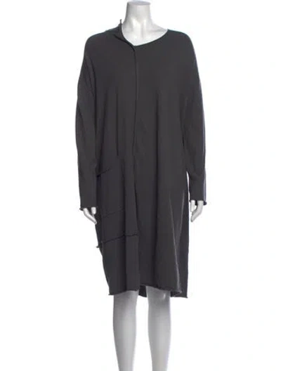 Pre-owned Rundholz Black Label V-neck Long Dress In Grey