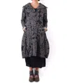Rundholz Black Label Wide Collared Print Coat In Black In Black