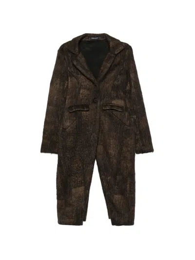 Rundholz Brushed Single-breasted Coat In Green