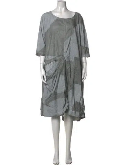 Pre-owned Rundholz Colorblock Pattern Midi Length Dress In Grey