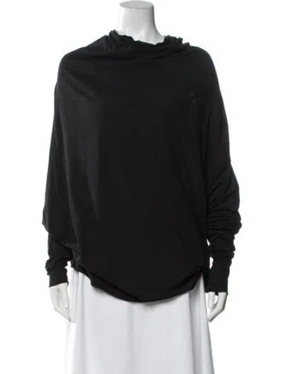 Pre-owned Rundholz Cowl Neck Long Sleeve Top In Black