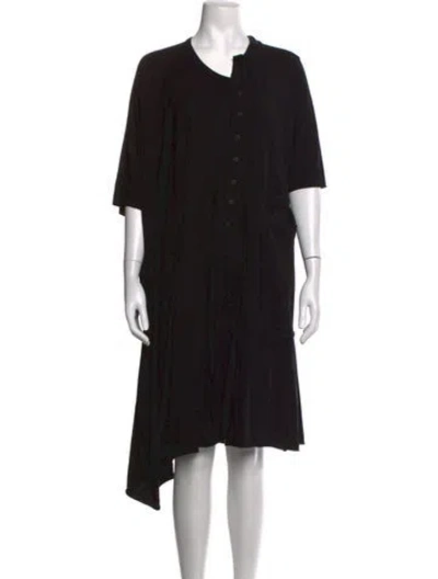 Pre-owned Rundholz Crew Neck Midi Length Dress In Black