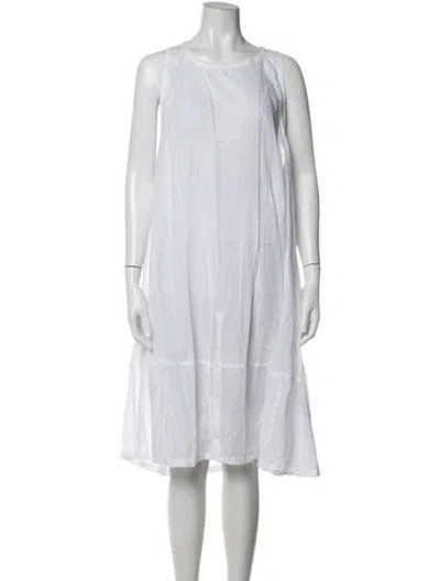 Pre-owned Rundholz Crew Neck Midi Length Dress In White