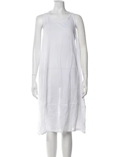 Pre-owned Rundholz Crew Neck Midi Length Dress In White