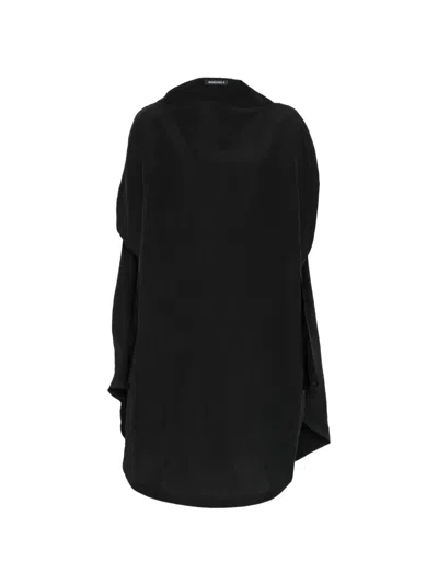 Rundholz Crinkled Oversized Mini Dress In Black