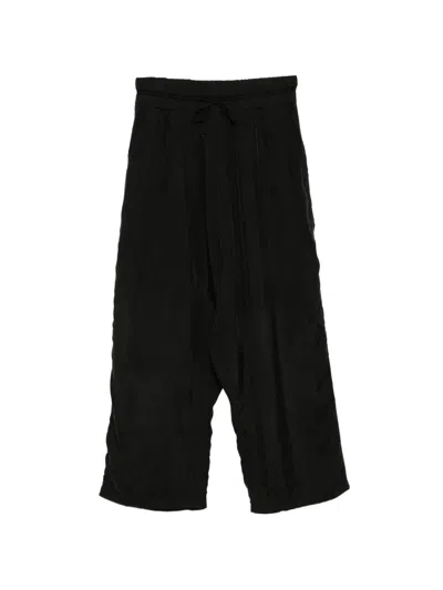 Rundholz Drawstring-waist Gathered Trousers In Black