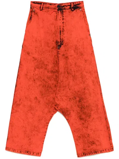 Rundholz Drop-crotch Trousers In Orange
