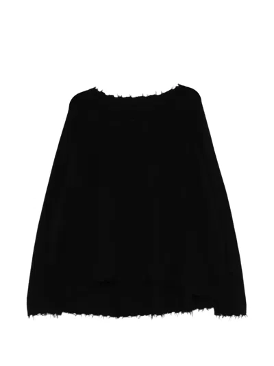 Rundholz Frayed-edge Sweater In Black