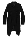 Rundholz Gathered Button Coat In Blue
