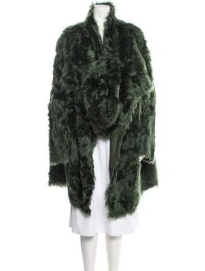 Pre-owned Rundholz Goat Fur Faux Fur Coat In Green