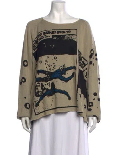 Pre-owned Rundholz Graphic Print Crew Neck Sweater In Neutrals