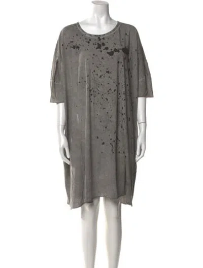 Pre-owned Rundholz Graphic Print Crew Neck Top In Gray