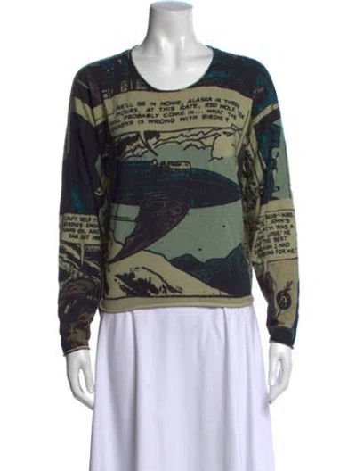 Pre-owned Rundholz Graphic Print Crew Neck Top In Multi