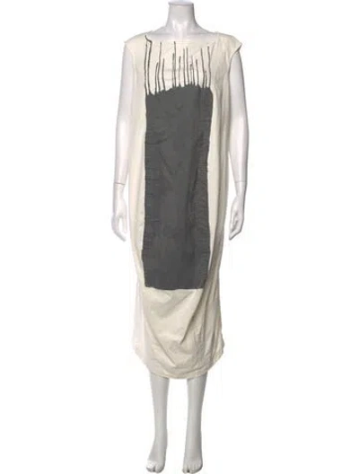 Pre-owned Rundholz Graphic Print Long Dress In Neutrals